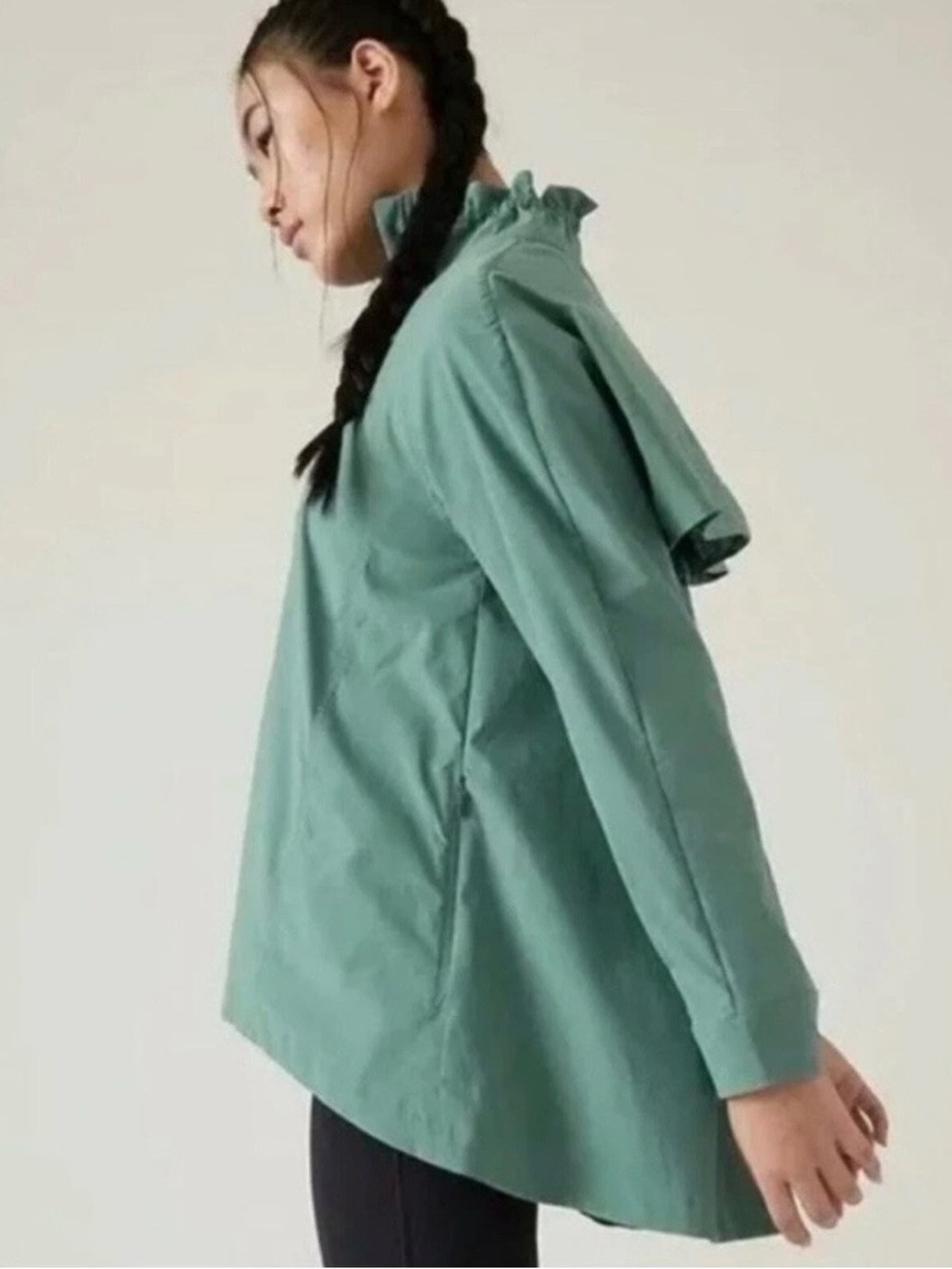 Athleta Advantage Poplin Jacket Ocean Teal Flowy Style Women’s Medium Outdoor EU